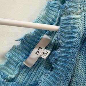 Fate Women's Sky Blue Cowl Neck Sweater